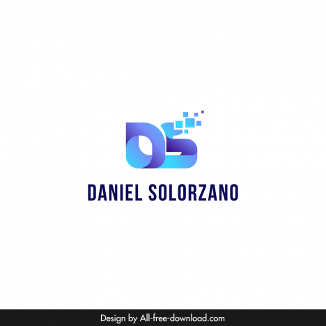 daniel solorzano logo template modern elegant 3d stylized texts design