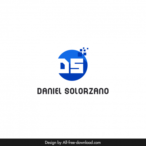 daniel solorzano logo template modern elegant flat round isolated texts decor