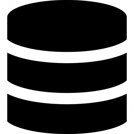database icon flat black white silhouette geometric shapes