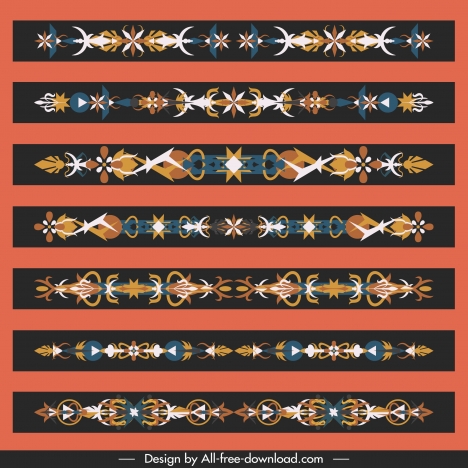 decorative elements templates tribal decor symmetric horizontal design