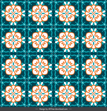 decorative pattern classical symmetric repeating floral sketch