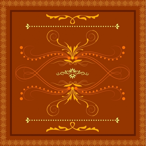 decorative pattern design elements orange classical style