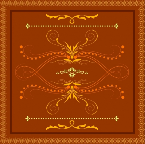 decorative pattern design elements orange classical style