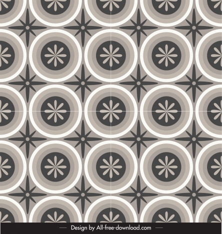 decorative pattern flat flora circle sketch repeating classic