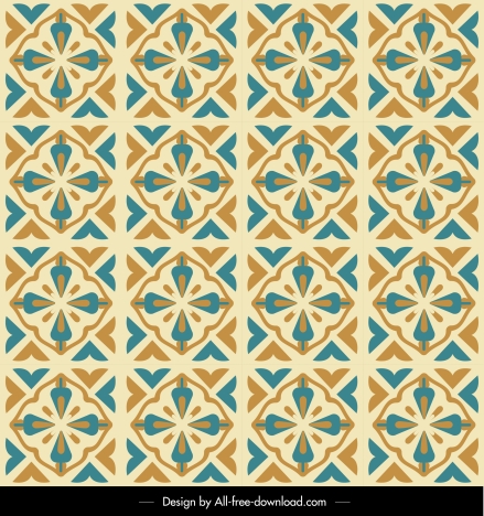 decorative pattern flat repeating symmetric classical flower sketch