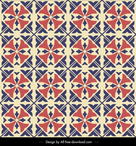 decorative pattern flat symmetrical retro repeating design