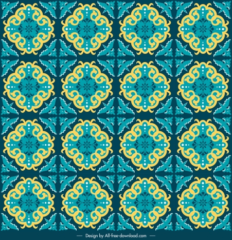 decorative pattern symmetric repeating retro petals sketch