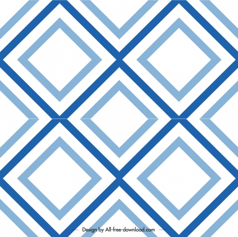 decorative pattern template blue flat geometric decor