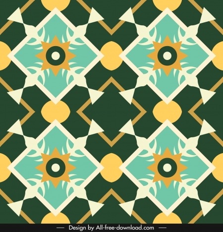 decorative pattern template colorful flat symmetric illusion
