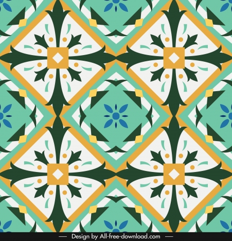 decorative pattern template colorful symmetric repeating illusion design