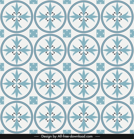 decorative pattern template repeating circles symmetric flora shapes