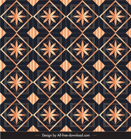decorative pattern template shiny repeating symmetric floras design