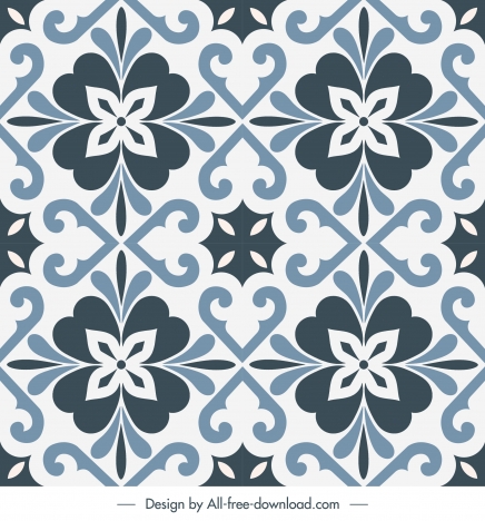 decorative pattern template symmetrical repeating flat floral shapes