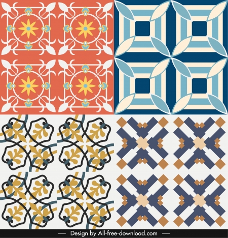 decorative pattern templates colored symmetrical classical design
