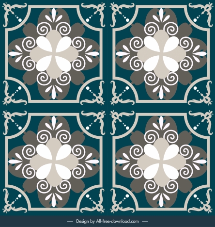 decorative tile background elegant european symmetric shape