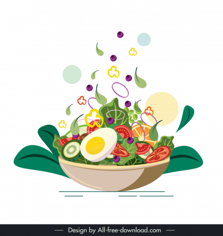 delicious foods design elements dynamic salad