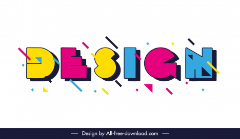design logotype flat modern dynamic texts lines geometry decor
