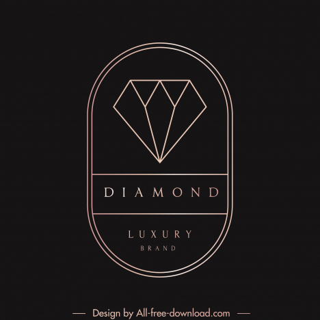 diamond logo template flat modern dark symmetry