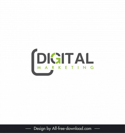 digital marketing logo flat elegant contrast