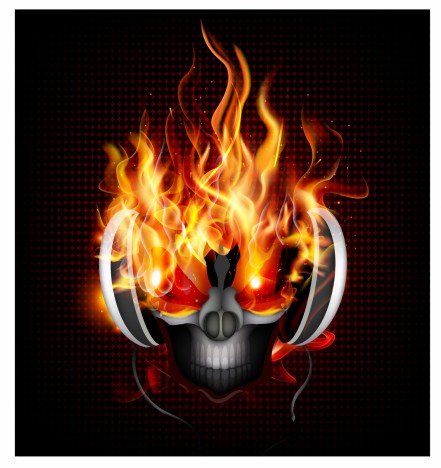 DJ fire skull