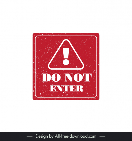 do not enter sign template flat triangle exclamation decor