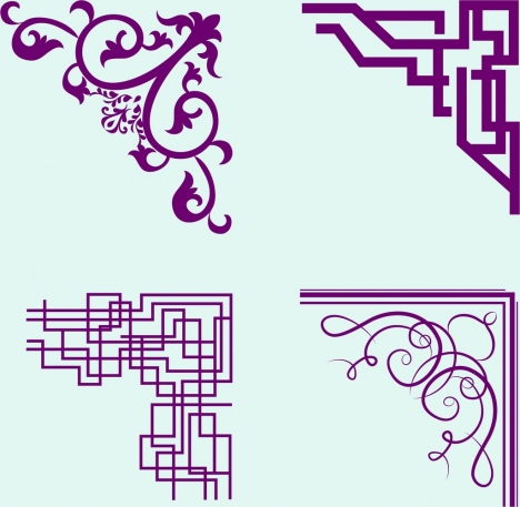 document corners templates violet seamless design