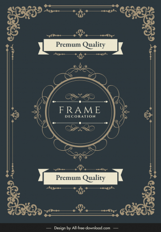 document cover template symmetric vintage frame