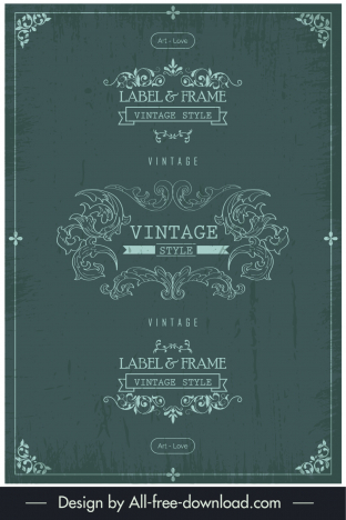 document cover template symmetric vintage frames
