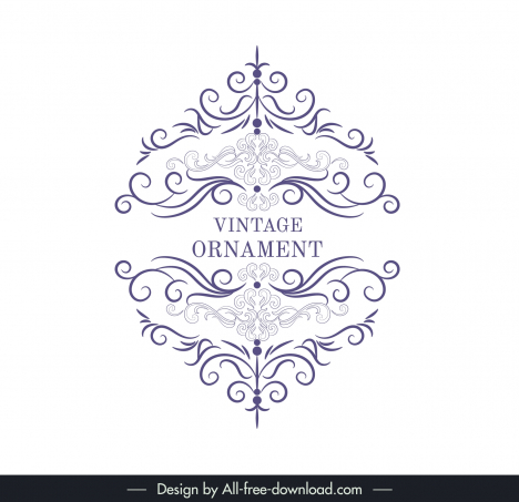 document decor elements elegant handdrawn symmetry