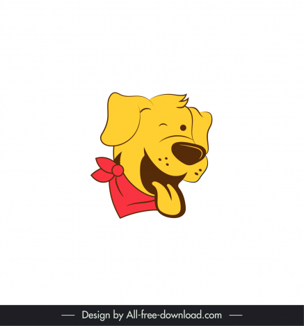 dog face logotype icon cute handdrawn cartoon sketch