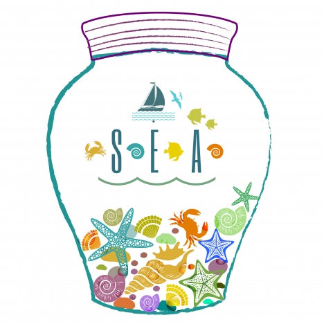drawing bottle of the sea life