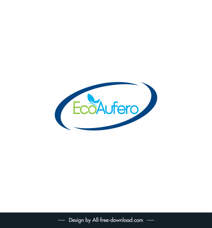 eco aufero logo an economical natural template isolated texts leaf curves decor