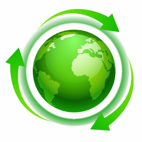 eco green world or north america with arrows
