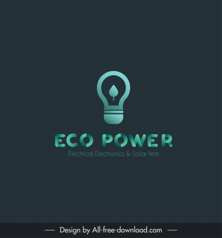 eco power logo template lightbulb sketch modern flat contrast design