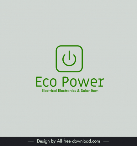 eco power logotype green button texts flat sketch