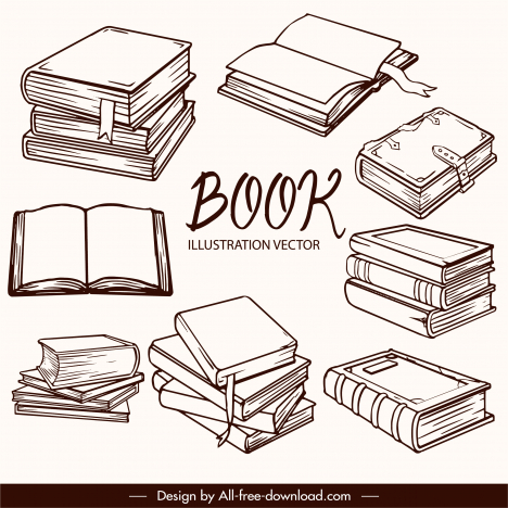 education design elements classical 3d books sketch