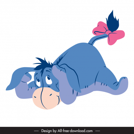 Eeyore winnie the pooh character icon funny cartoon sketch vectors stock in  format for free download 162 bytes