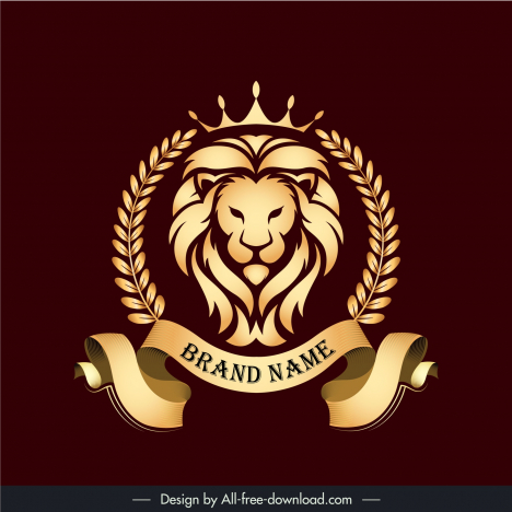 elegant lion head logo symmetric elegance