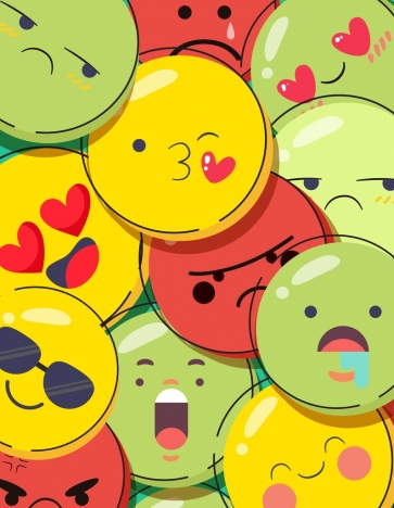 emoticon background colorful emotional circles decor