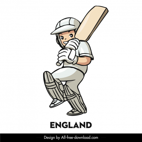 england cricket team icon dynamic cartoon design