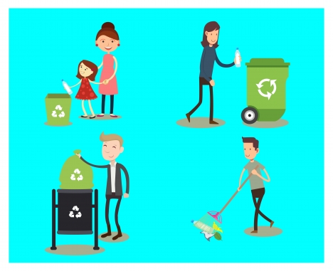 environment protection poster with good habits illustration