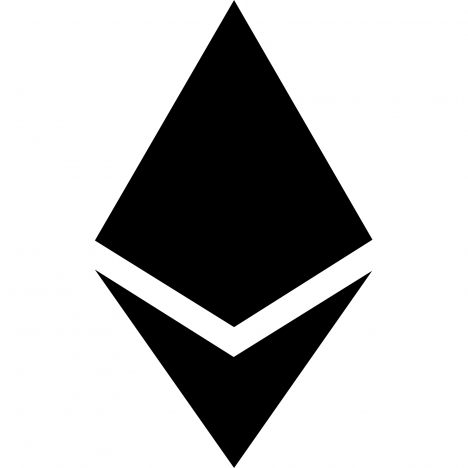 ethereum currency sign icon flat silhouette outline