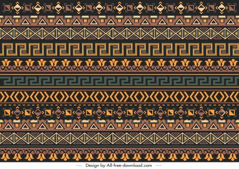 Ethnic pattern classic repeating decor horizontal layout vectors stock ...