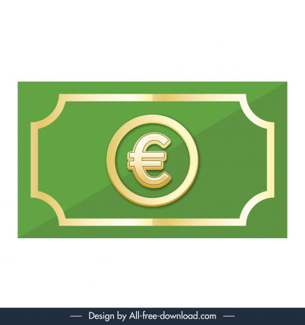 euro cash icon shiny flat sketch