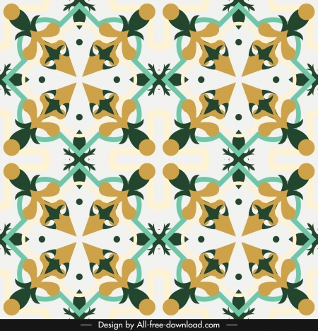 european pattern template colorful flat repeating symmetric illusion