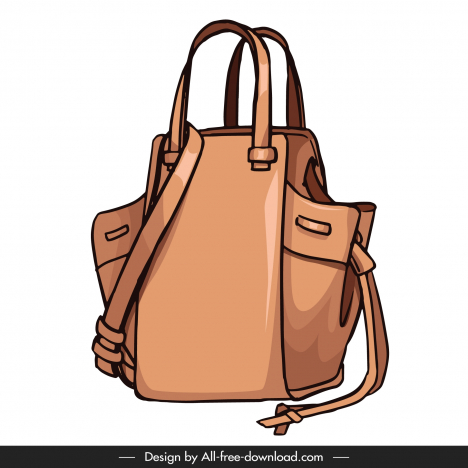 fashion handbag template elegant handdrawn