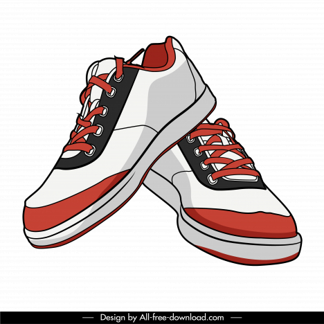 Fashion shoes design element 3d handdrawn vectors stock in format for ...