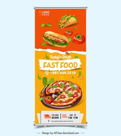 fast food restaurant banner vertical design