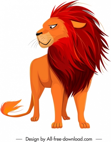 feline species icon cartoon lion sketch