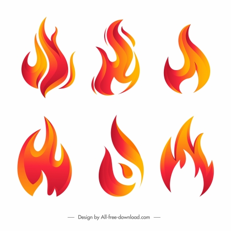 fire logo templates modern orange shapes